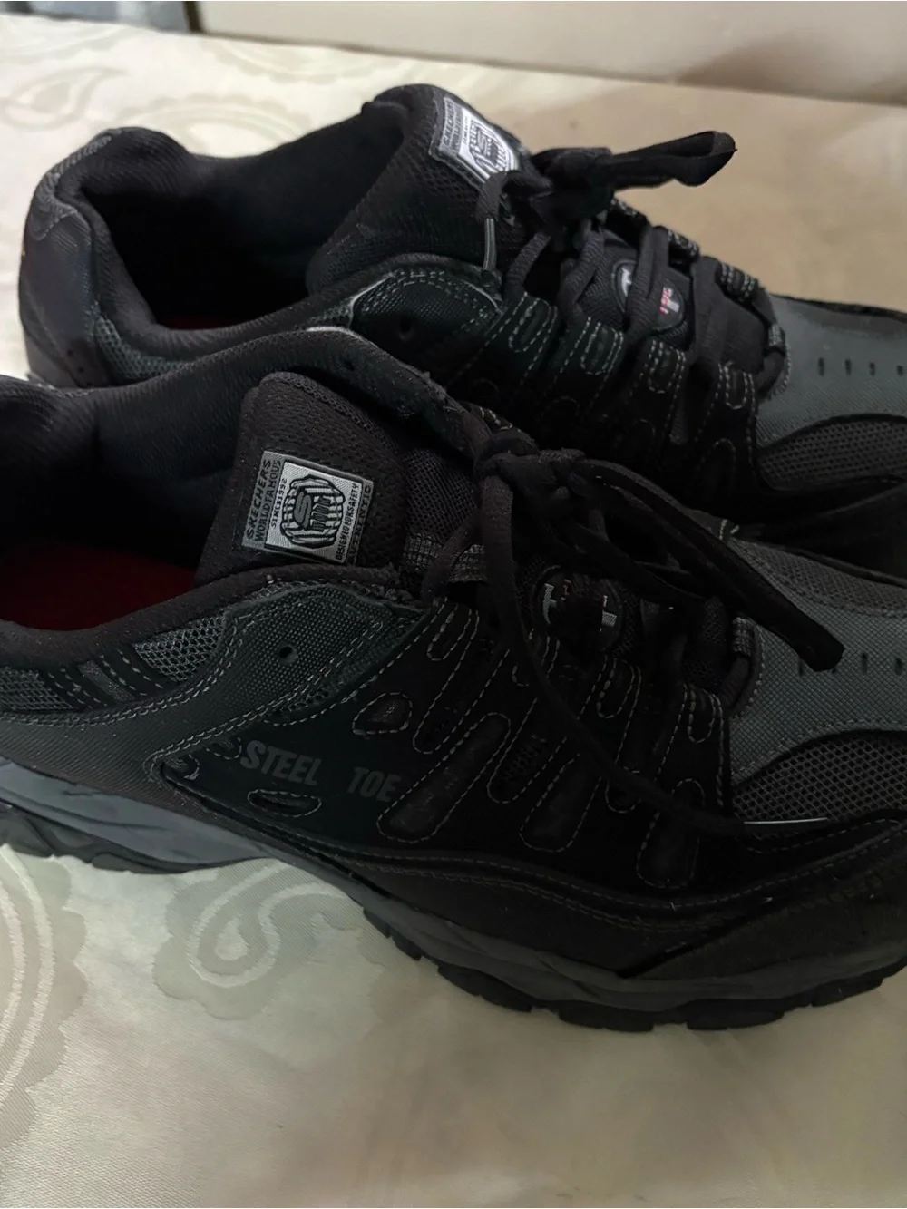 Skechers Men's Black Athletic Steel Toe Sneakers